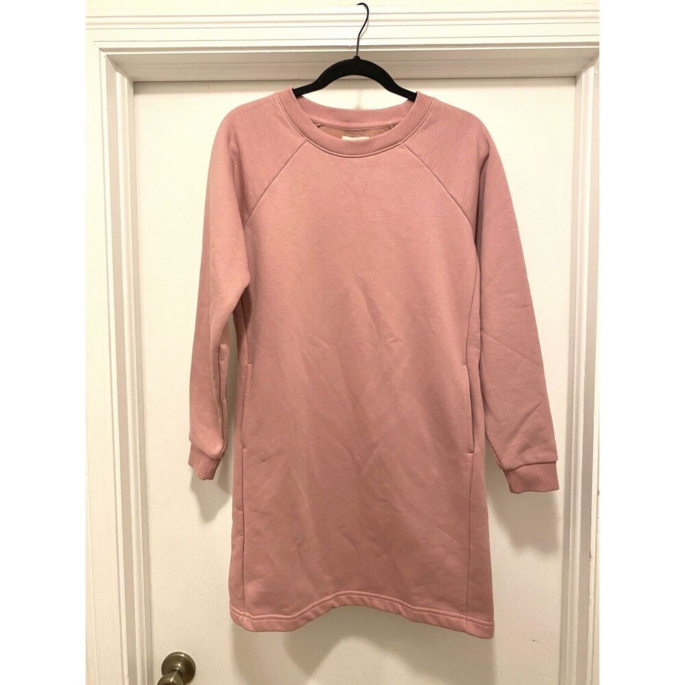 Pact The Downtime Sweatshirt Dress Womens SZ Small Athleisure Cozy Pink organic